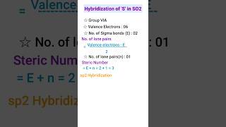 What is the hybridization of S in SO2 [upl. by Eniowtna]