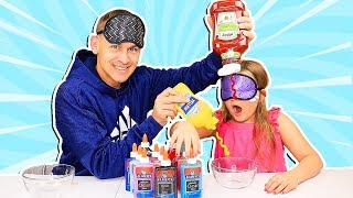 Blindfolded Slime PRANK Challenge Dad CHEATED  JKrew [upl. by Dent178]