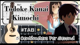 Guitar Tab  Todoke Kanai Kimochi 5 Centimeters Per Second OST Fingerstyle Tutorial Anp [upl. by Yrocej]