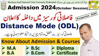 DDE Prospectus 202425  All about distance mode course Admission  Urdu University rizwanzahir [upl. by Lletnahc339]