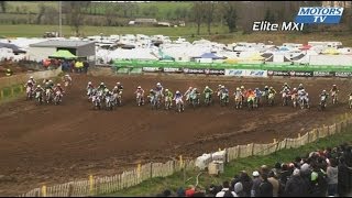 Championnat de France Elite Motocross  1e manche à Ernée résumé du MX1 et MX2 [upl. by Ielirol90]