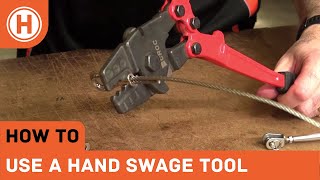 How To Use a Hand Swage Tool To Crimp Ferrules On Wire Balustrade  HAMMERSMITH [upl. by Einaffyt]