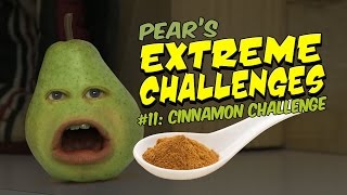 Pear EXTREME CHALLENGE 11 Cinnamon Challenge [upl. by Einnil]