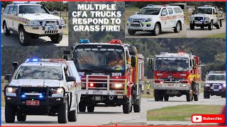 CFA  Tyabb Pearcedale UL Hastings FCV amp MORE  Responding in 6 Truck Convoy  Grass Fire Tyabb [upl. by Ellertnom]