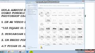 COMO PONERLE FUENTE A TU PHOTOSHOP PORTABLE O FULL CS4 [upl. by Egedan]