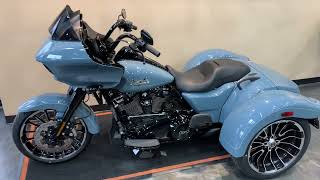 NEW 2024 HarleyDavidson Road Glide 3 in Sharkskin BlueFLTRT [upl. by Whittaker]