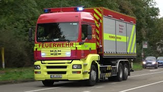 DOPPEL WLF  GROßEINSATZ auf TANKSTELLE Einsatzfahrten Feuerwehr Ratingen [upl. by Otcefrep]