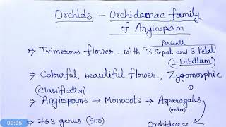 Orchidaceae family of angiosperm hindi [upl. by Mail]