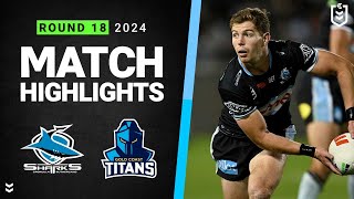 NRL 2024  Sharks v Titans  Match Highlights [upl. by Mayes]