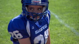 Diminutive high school varsity linebacker hits hard and surprises [upl. by Vernice]