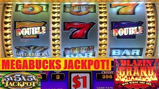 Jackpots on NEW MEGABUCKS DOUBLE GOLD  Top Dollar GRAND Bonus and more [upl. by Airol]