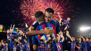 SERGIO BUSQUETS amp JORDI ALBA SAYS GOODBYE  SPOTIFY CAMP NOU HISTORICAL FAREWELL [upl. by Anwahsiek]