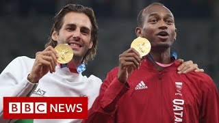 Olympics high jump gold medallist says why he shared podium  BBC News [upl. by Favrot495]