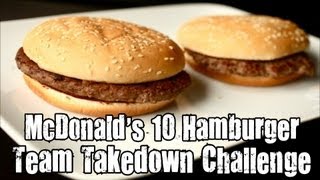 McDonalds 10 Hamburger Team Takedown Challenge [upl. by Hefter]