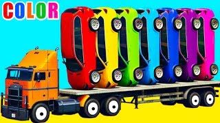 COLOR CARS on Truck Fun Gameplay with Songs [upl. by Noryak]