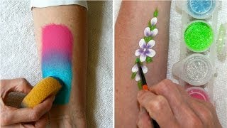 Learn how to use face paints sponges amp glitter  Face Painting Made Easy PART 2 [upl. by Viradis]