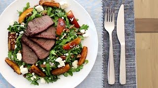 Seared Steak amp Nectarine Salad  Hello Fresh x Cathy Diep [upl. by Ytsud]