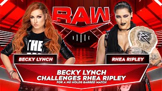 Bekcy lynch Challenges Rhea Ripley For A No Holds Barred Match  WWE 2K24 [upl. by Norbel]