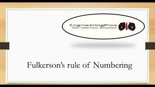 2Fulkersons rule of Numbering [upl. by Guildroy]