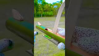 Bamboo Sling Speed Shot BambooSlingshot DIYSlingshot SlingshotDemo BambooCraft SlingshotTest [upl. by Lynna]