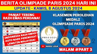 PANJAT TEBING RAIH EMAS PERDANA  Klasemen Perolehan Medali Olimpiade Paris 2024 Terbaru [upl. by Florio]