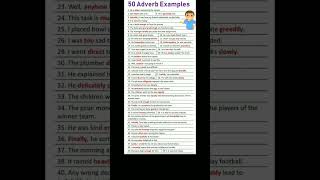 adverbsenglishgrammar 50adverbsyoutubeshorts viralvideo viral trending [upl. by Nyladnarb675]