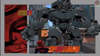 ULTIMATE SPIDERMAN RHINO VS SPIDERMAN spiderman like subscribe karmacharya [upl. by Magulac]