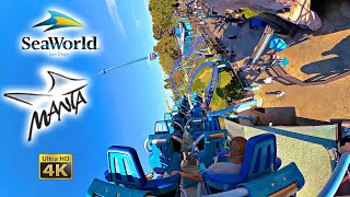 Manta Roller Coaster On Ride 4K POV SeaWorld San Diego 2024 06 23 [upl. by Fidelity]