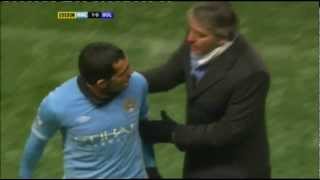 Tevez contro Mancini [upl. by Ynaffad234]