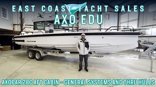 Axopar Education Series 2022 28 Cabin with Aft Cabin  General Systems and Thru Hulls [upl. by Corder]