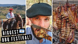 BIGGEST BBQ GRILL IN ARGENTINA 🇦🇷  Epic Argentine Asado Festival in Patagonia [upl. by Newberry]