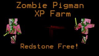 Minecraft  Simple Zombie Pigman XP Farm Redstone Free [upl. by Ruhl]