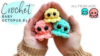 QUICK amp EASY  Crochet baby octopus no sew crochet amigurumi tutorial step by step RightHanded [upl. by Seavey]