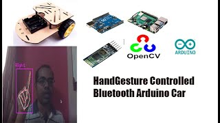 Arduino Gesture Control Robot  opencv hand gesture recognition  hc05 bluetooth with arduino [upl. by Rector32]