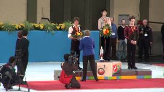 Stéphane Lambiel at the victory ceremony men at NHT 2011 in Oberstdorf [upl. by Norse]