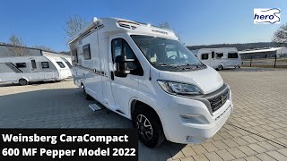 Weinsberg CaraCompact 600 MF Pepper Modell 2022 [upl. by Enerehs]