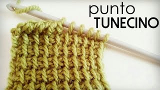 Punto Tunecino Punto Básico o Punto Simple de Crochet Tunecino [upl. by Aicnarf363]