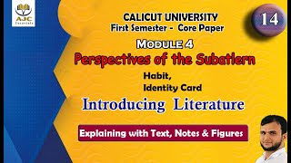 Perspectives of the SubalternIntroducing LiteraturePart 14Semest 1BA ENGLISHCalicut University [upl. by Aelem72]