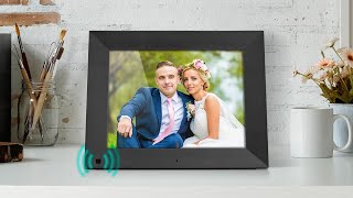 Alurateks 9quot Motion Sensor Digital Photo Frame with Auto Rotation and 16GB Builtin Memory [upl. by Leuams]