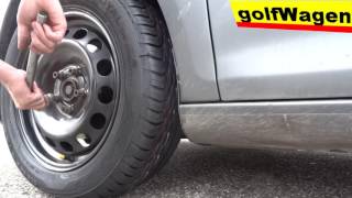 VW Golf 5  how to change a tire wheel  summer coming by golfWagen [upl. by Sonahpets]