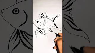 Beautiful Fish 🐟 Drawing  Step By Step  trending shorts ytshorts drawing art [upl. by Essirehs]