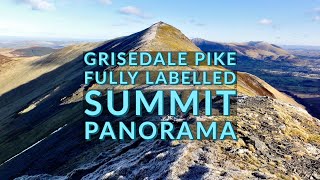 Grisedale Pike  Fully Labelled Summit View Panorama  Lake District Hikes amp Walking [upl. by Rillis244]