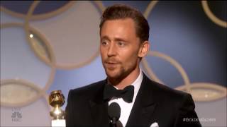 Tom Hiddleston Golden Globes Speech Cut Short [upl. by Maury]