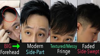 MY 3 Hairstyles for FINE Hair amp BIG ForeheadRECEDING Hairline  ALSO for ShortMedium or Asian Hair [upl. by Atiek354]