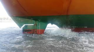 Ship Berthing With Heavy Propeller Wash [upl. by Attelrahc]