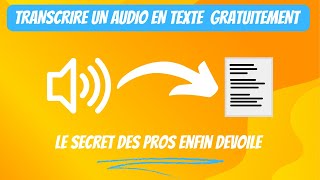 Transcription audio en texte facile et GRATUIT en 2023 [upl. by Grogan]