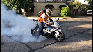 BMW S1000RR \ HP4  Burnout Street Racing Full Speed Launch Control 180 MPH [upl. by Nordna]