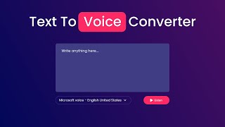 How To Make Text To Voice Converter Using JavaScript  Text To Speech Generator [upl. by Storz]