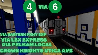 R142A 4 train via 6 Pelham Bay Park  Crown Heights Utica Ave [upl. by Airamas]