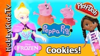 Peppa Pigs PLAYDOH Cookie Party Minnie Mouse HobbyKidsTV [upl. by Ardet266]